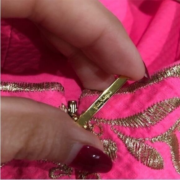 Lilly Pulitzer gold embroidered shift dress size 2 - Picture 8 of 8